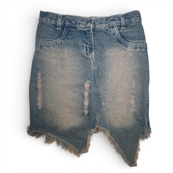 Dresses & Skirts - Repare Distressed denim mini skirt